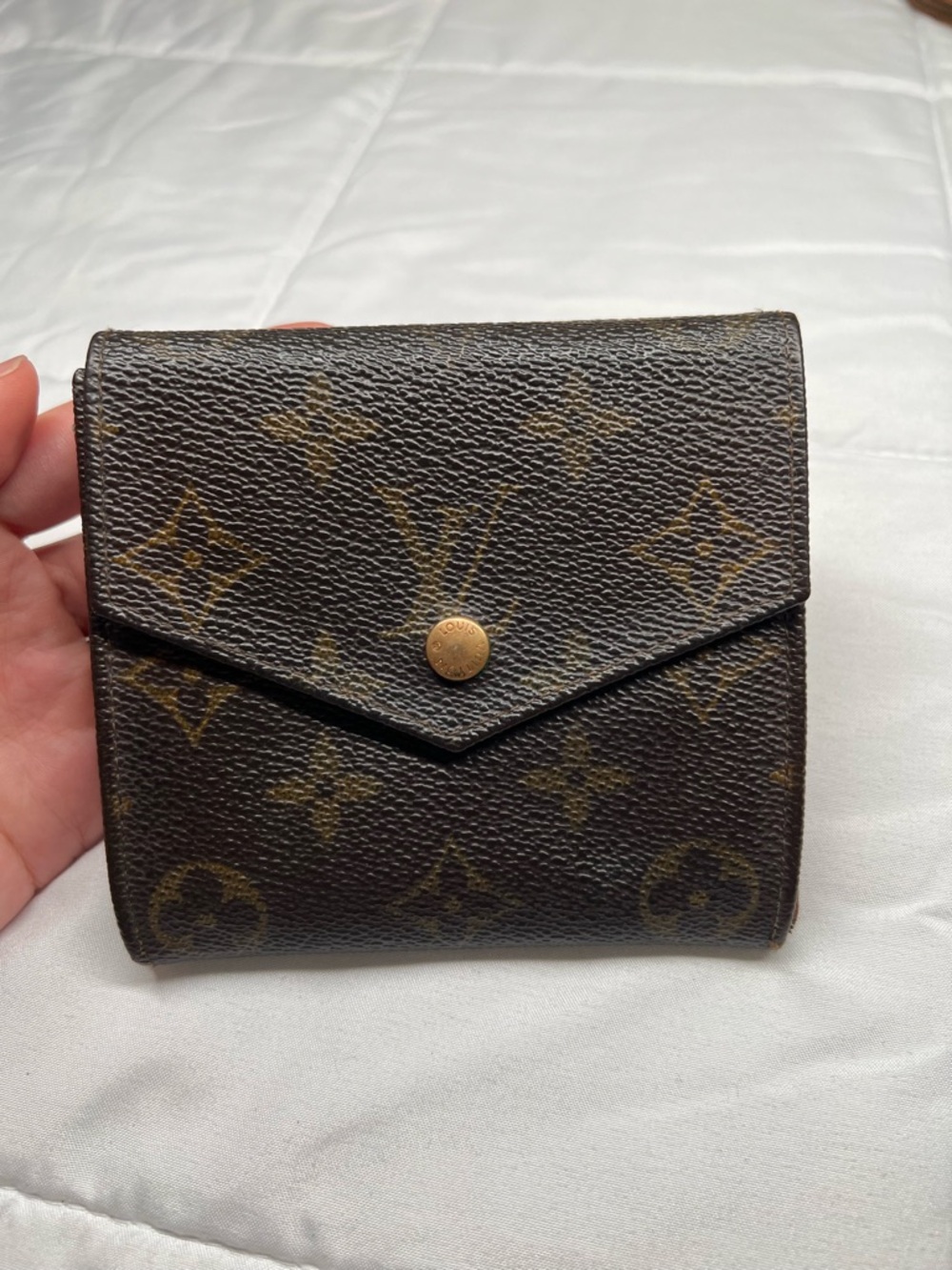 Louis Vuitton Monogram Envelope Snap Wallet in Brown and Tan